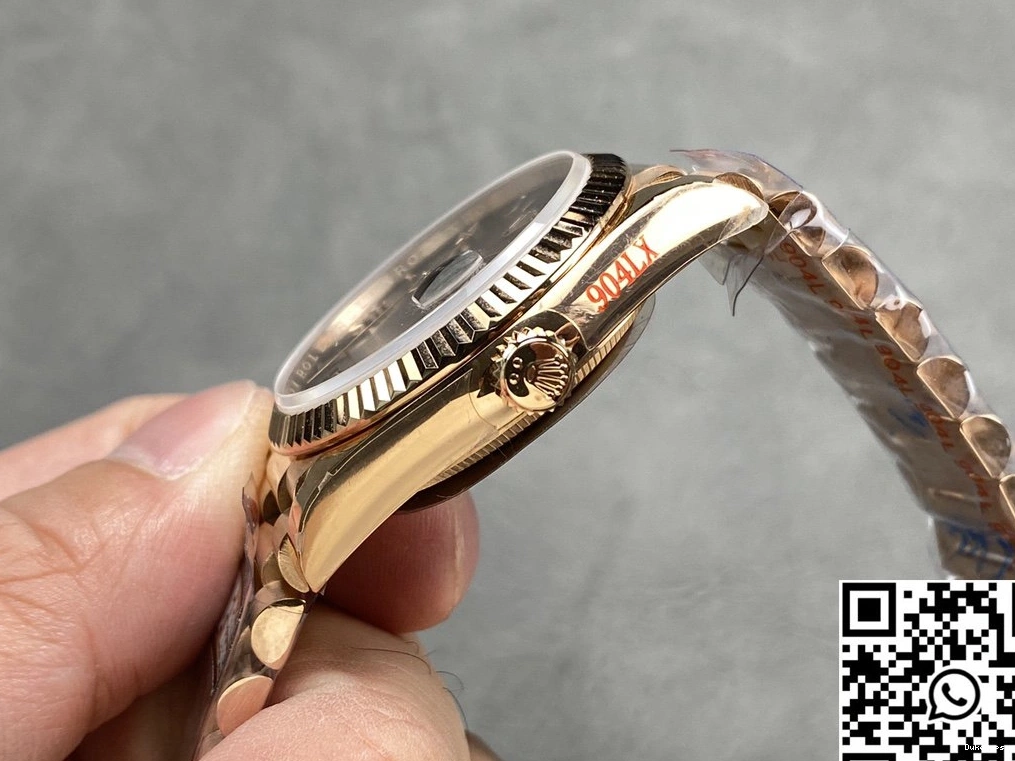 Rolex 36mm Rose M128235 Tungsten Chocalate Gold Date Day QF Factory Steel v5 Dial 0402